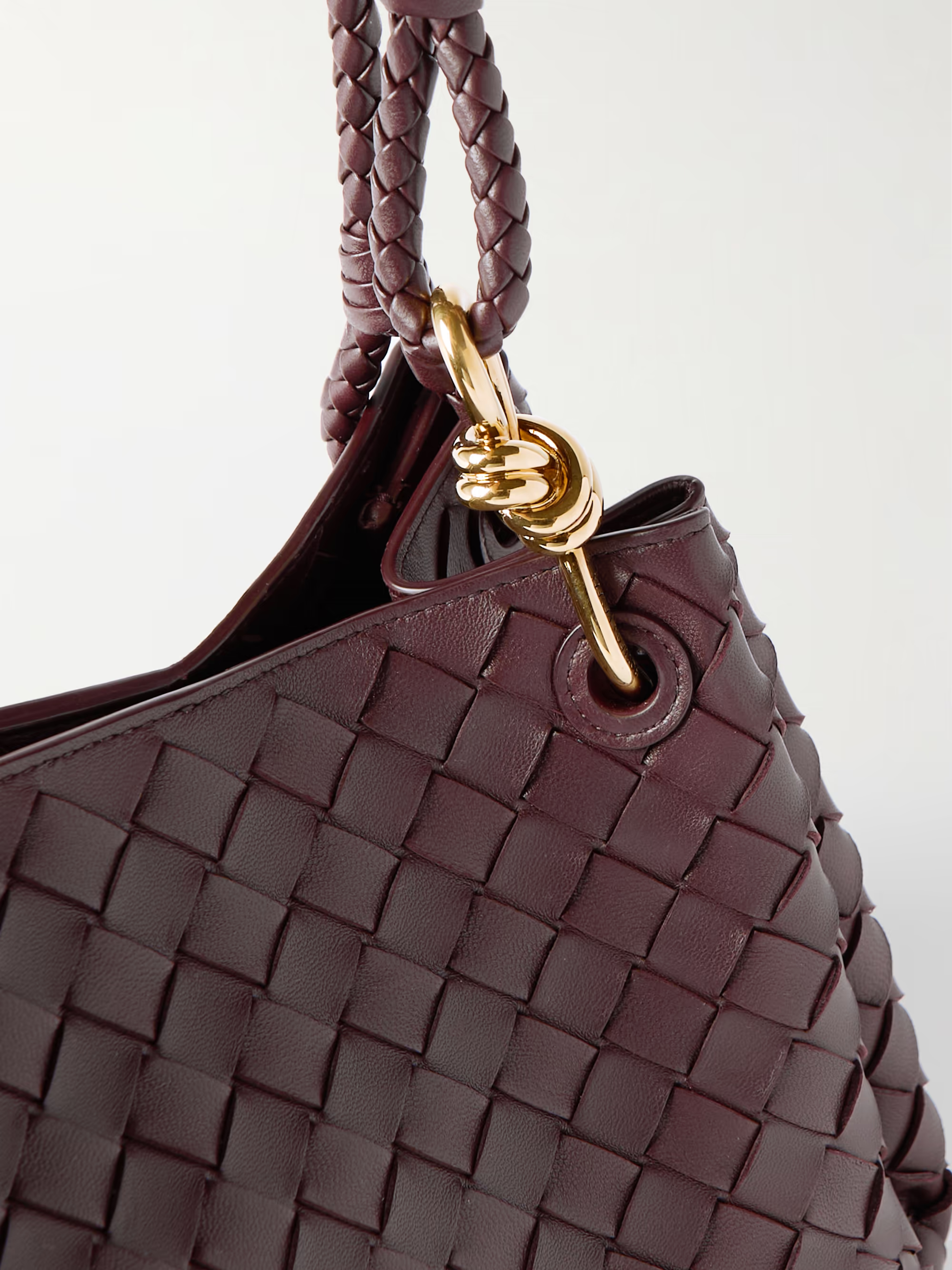 [TOP] Bottega Veneta BV Parachute Intrecciato Leather Shoulder Bag 29cm - Burgundy