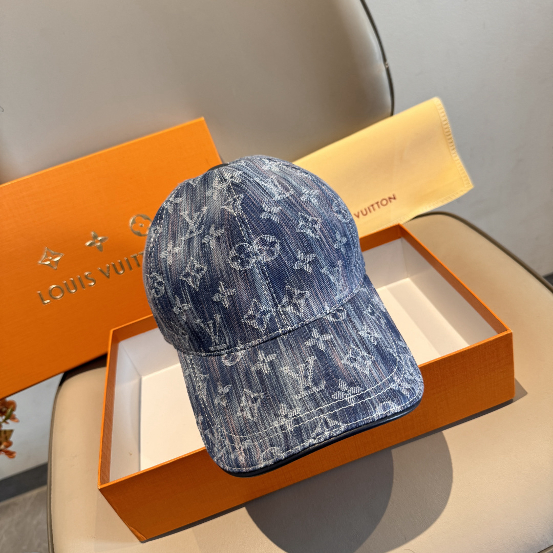 [TOP] Louis Vuitton LV Baseball Hat - Blue - 711 Luxury