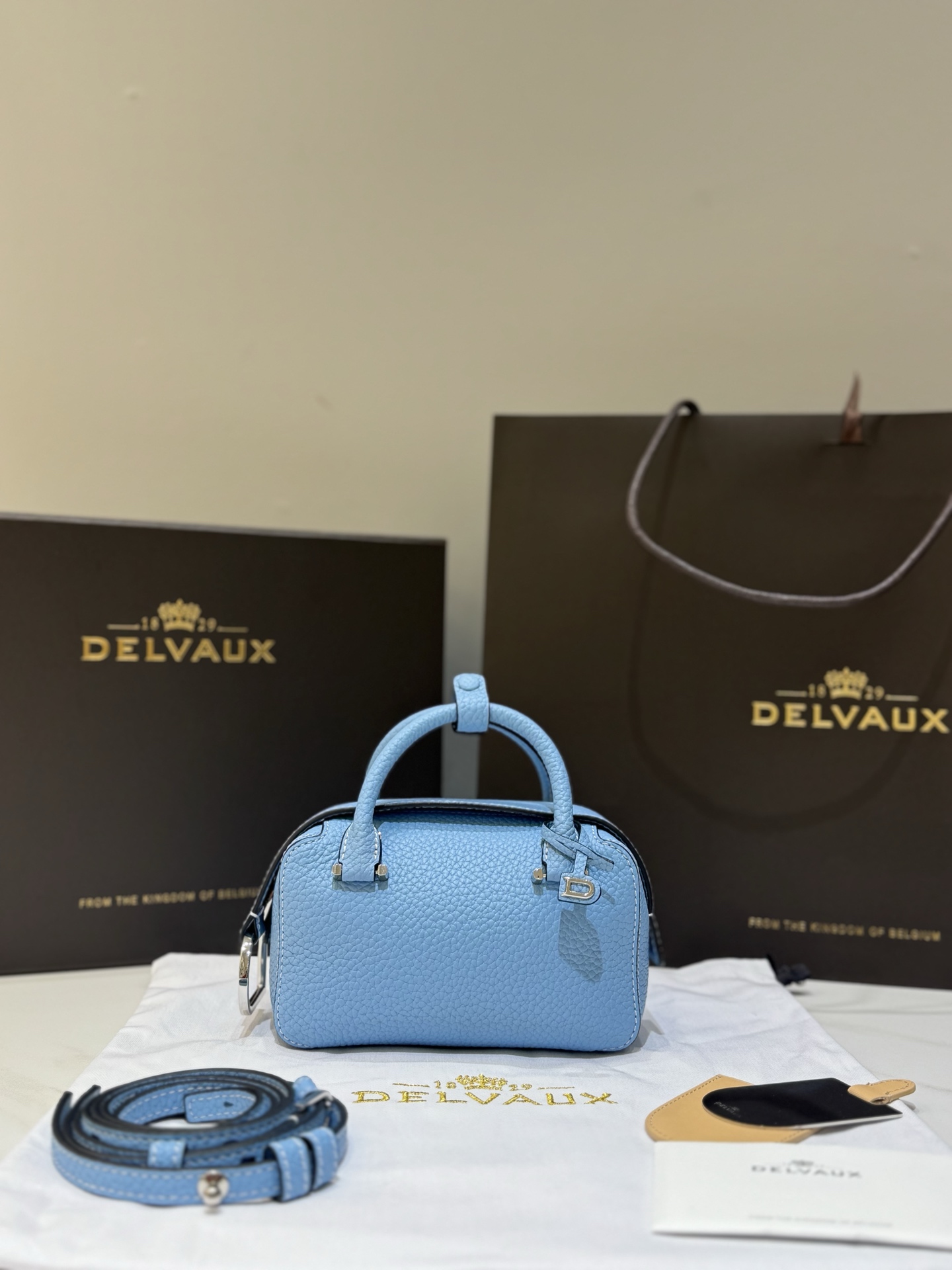 [TOP] Delvaux Cool Box Nano Bag 16cm - Blue - 711 Luxury
