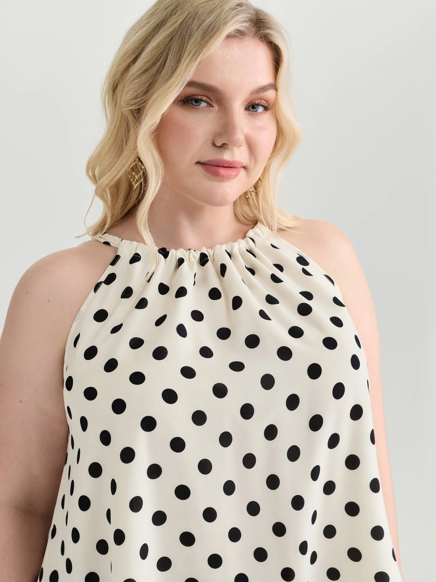 Polka Dot Charm Flowy Tank Top