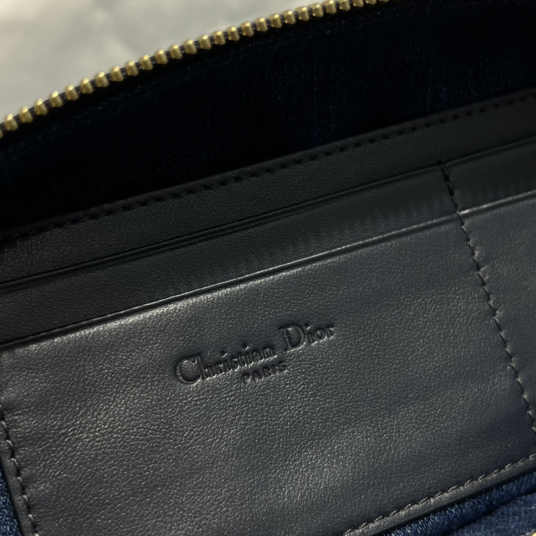 [TOP] Christian Dior Denim Chain Hobo Bag 28.5*14.5*10cm - Blue