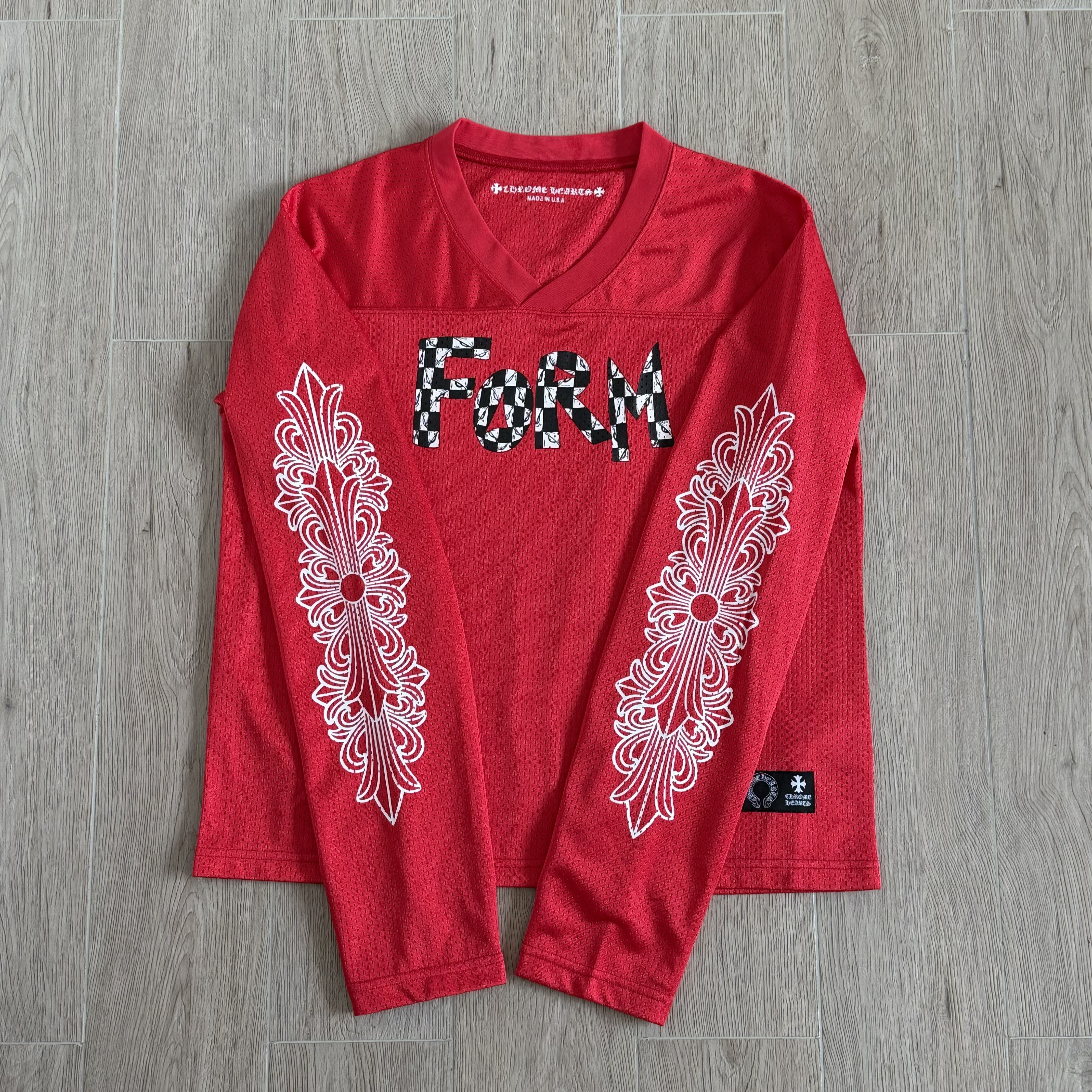 Chrome Hearts red Clothing Copy Copy Chrome Hearts Red Mesh Hockey Jersey Shorts Pants T-shirt Sweatshirt Vest #390490 View 2