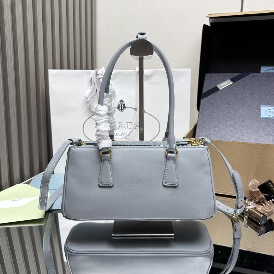 [TOP] PRADA Galleria Bag Calfskin 28x14x10.5cm - Blue & GHW - 711 Luxury
