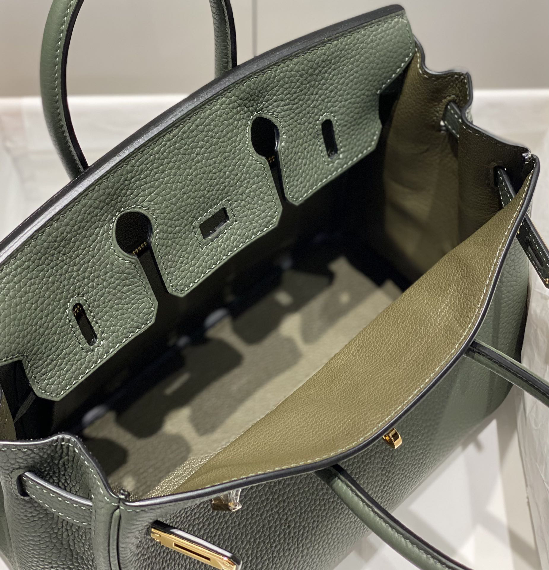 [TOP] HERMES Birkin Togo Leather 25cm - Vert Amande & GHW
