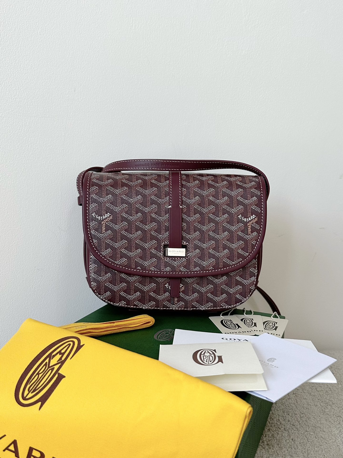 [TOP] Goyard Saddle Bag 22×16×7cm - Dark Red - 711 Luxury