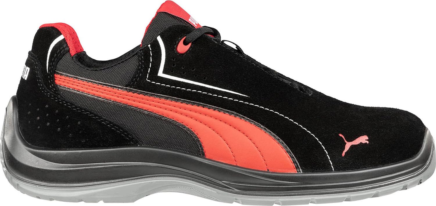 Puma Men's Touring Suede Low Industrial Shoe, Black-red, 8