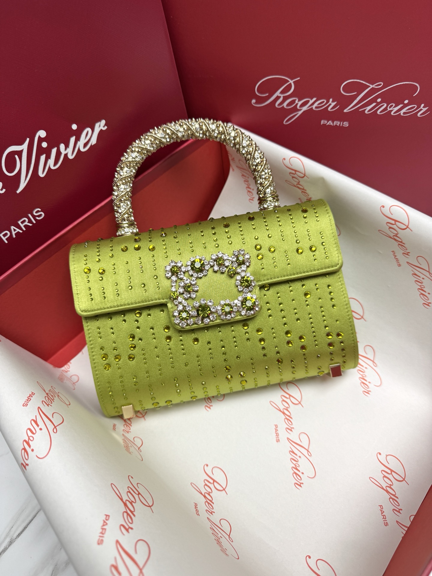 [TOP] ROGER VIVIER Diamond Bag 19-13-4 CM - Yellow - 711 Luxury