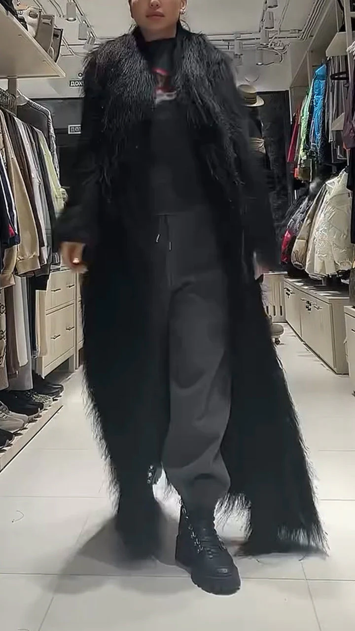 Women Laple Collar Solid Color Fur Flu Casual Coat