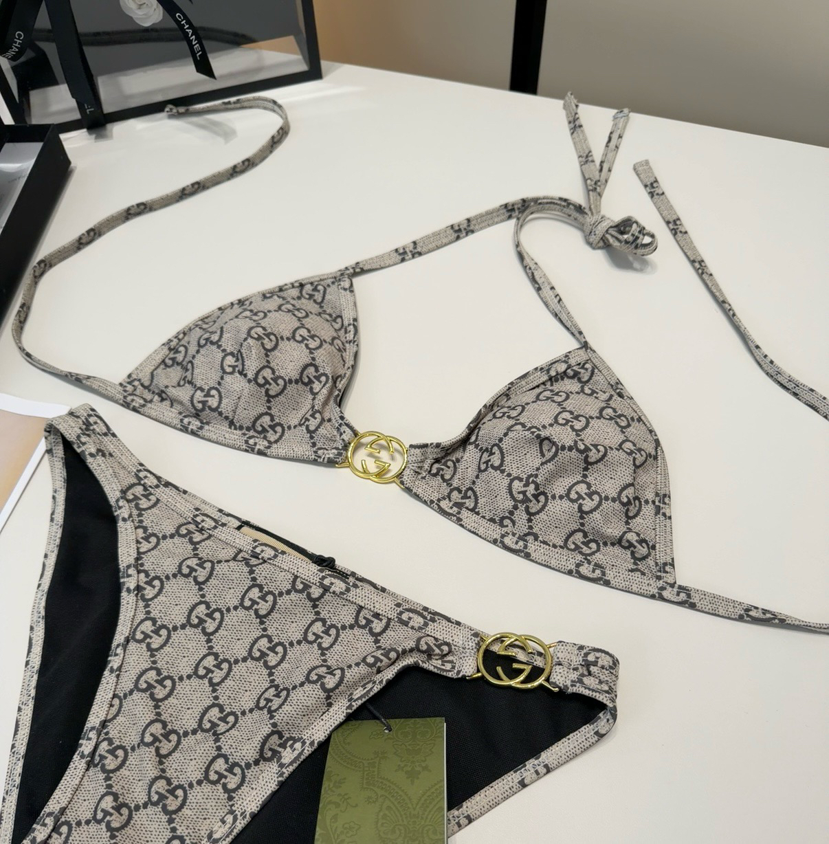 [TOP] GUCCI Bikini Swimsuit - Gray - 711 Luxury