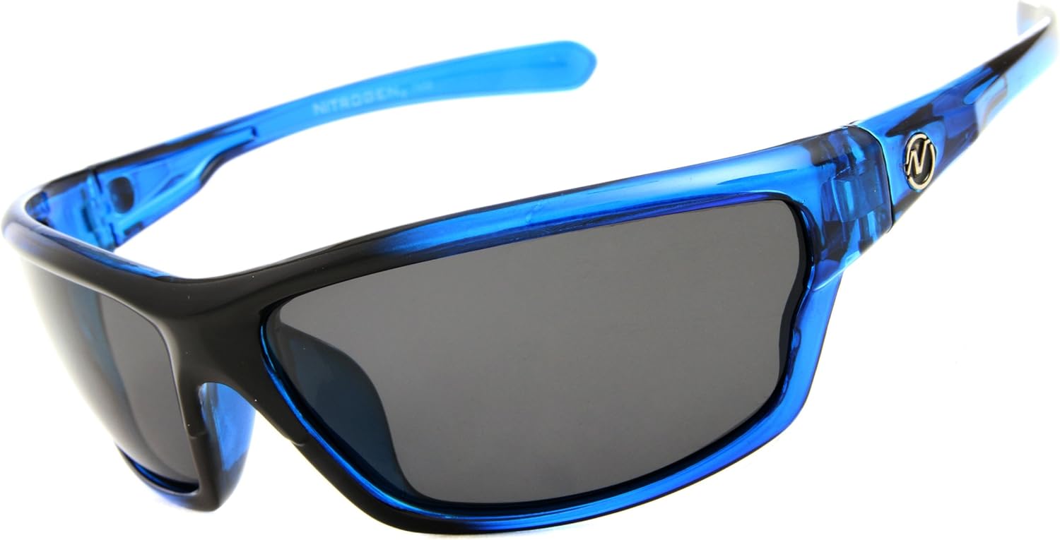 Nitrogen Polarized Rectangular Sunglasses for Men - Sport Wrap Around Frame UV400 Protection
