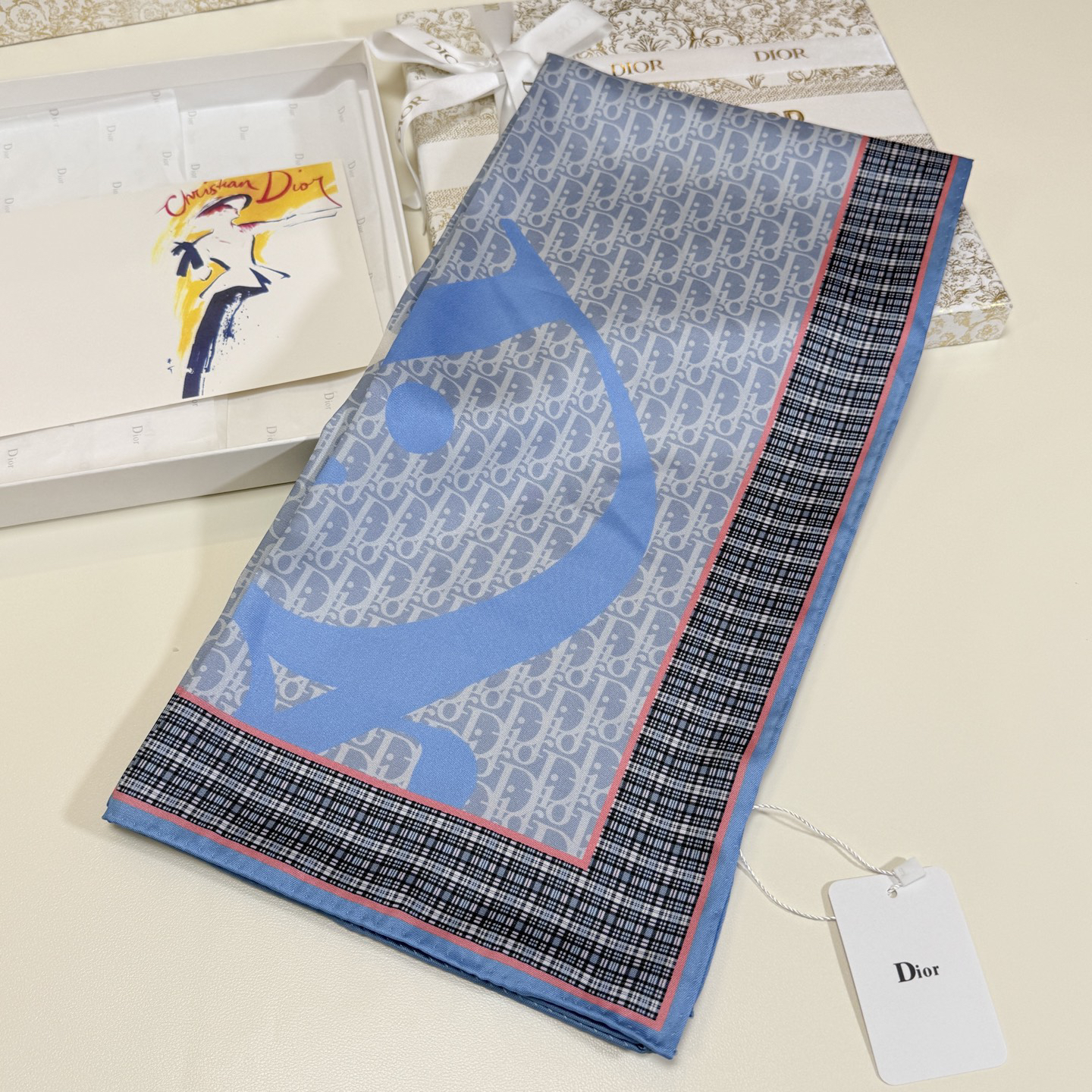 [TOP] Christian Dior Scarf 90x90cm - Blue - 711 Luxury