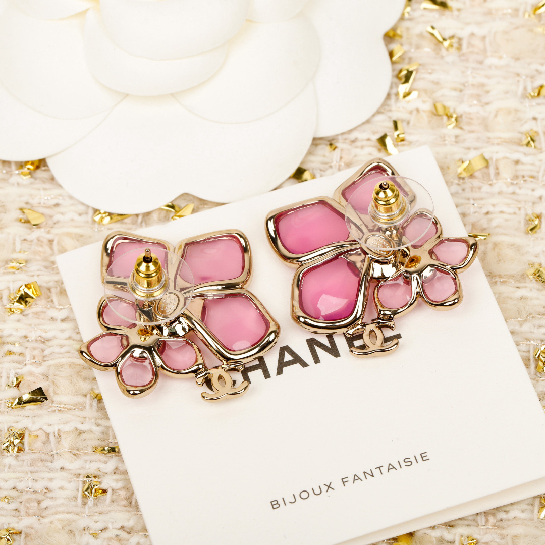 [TOP] CHANEL Earrings - Pink