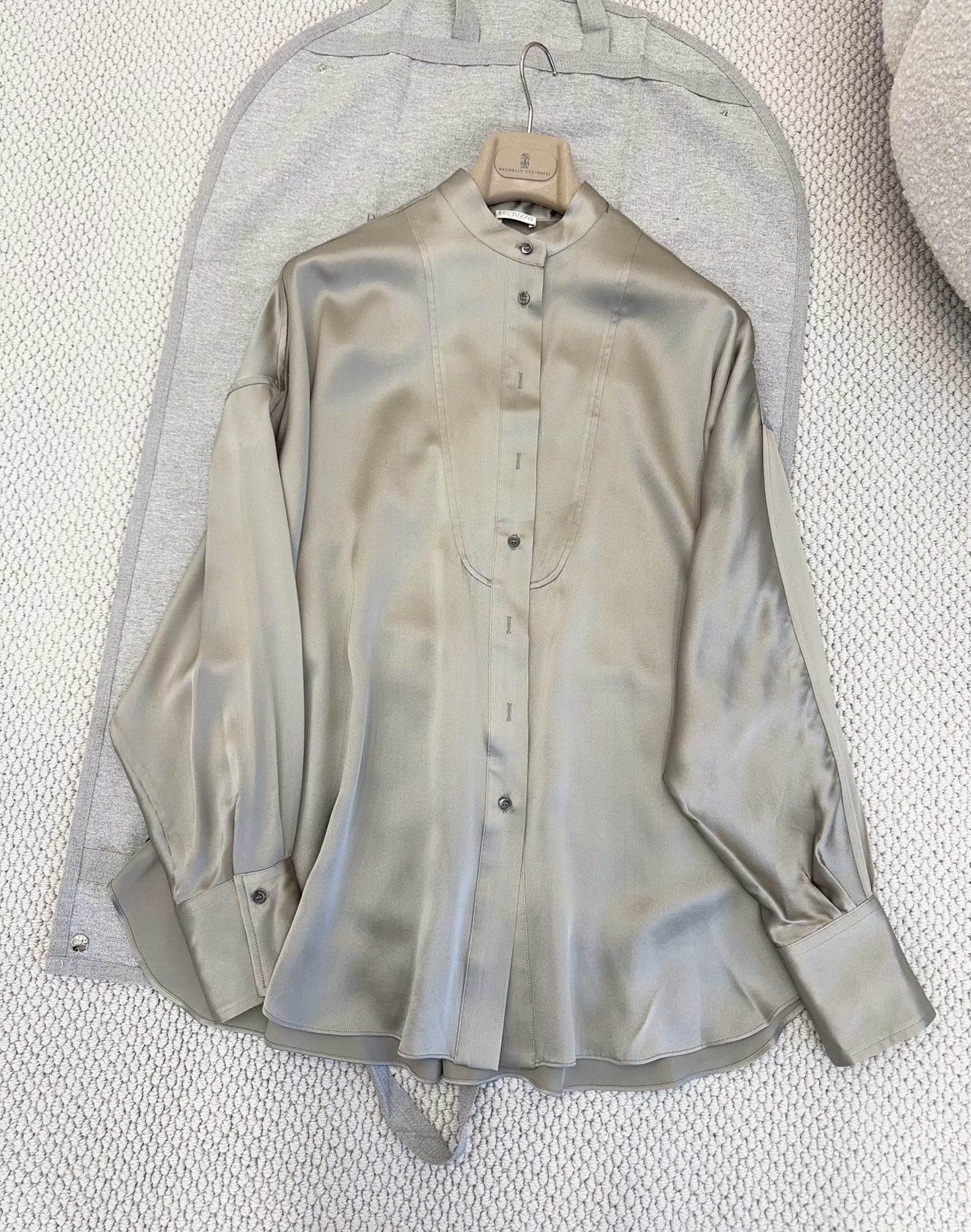 Brunello Cucinelli Clothing Brunello Cucinelli Silk Satin Shirt Spring Summer 2026 View 2 | Nigo Office