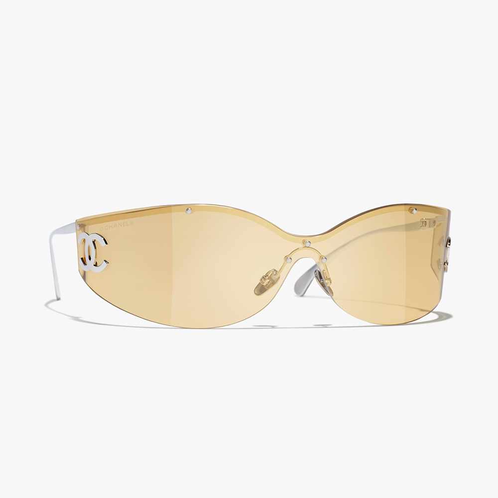 CHANEL Sunglasses Shield Sunglasses Metal #382452 #383077