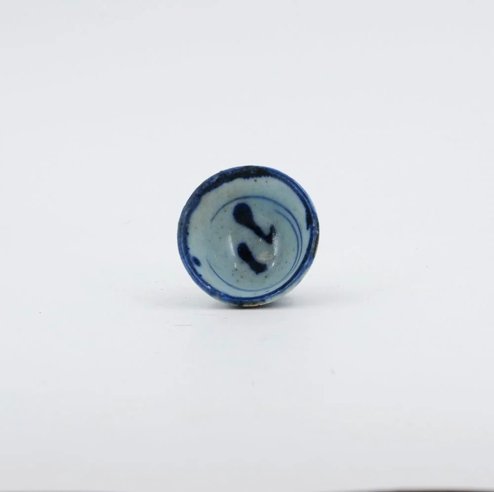 Early 20th Century Miniature Blue And White Porcelain Tea Cup