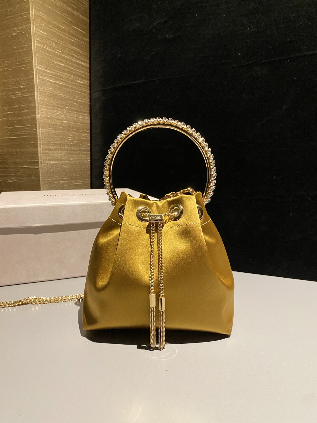 [TOP] JIMMY CHOO Bon Bon Bag 16*15*9.5CM - Gold - 711 Luxury
