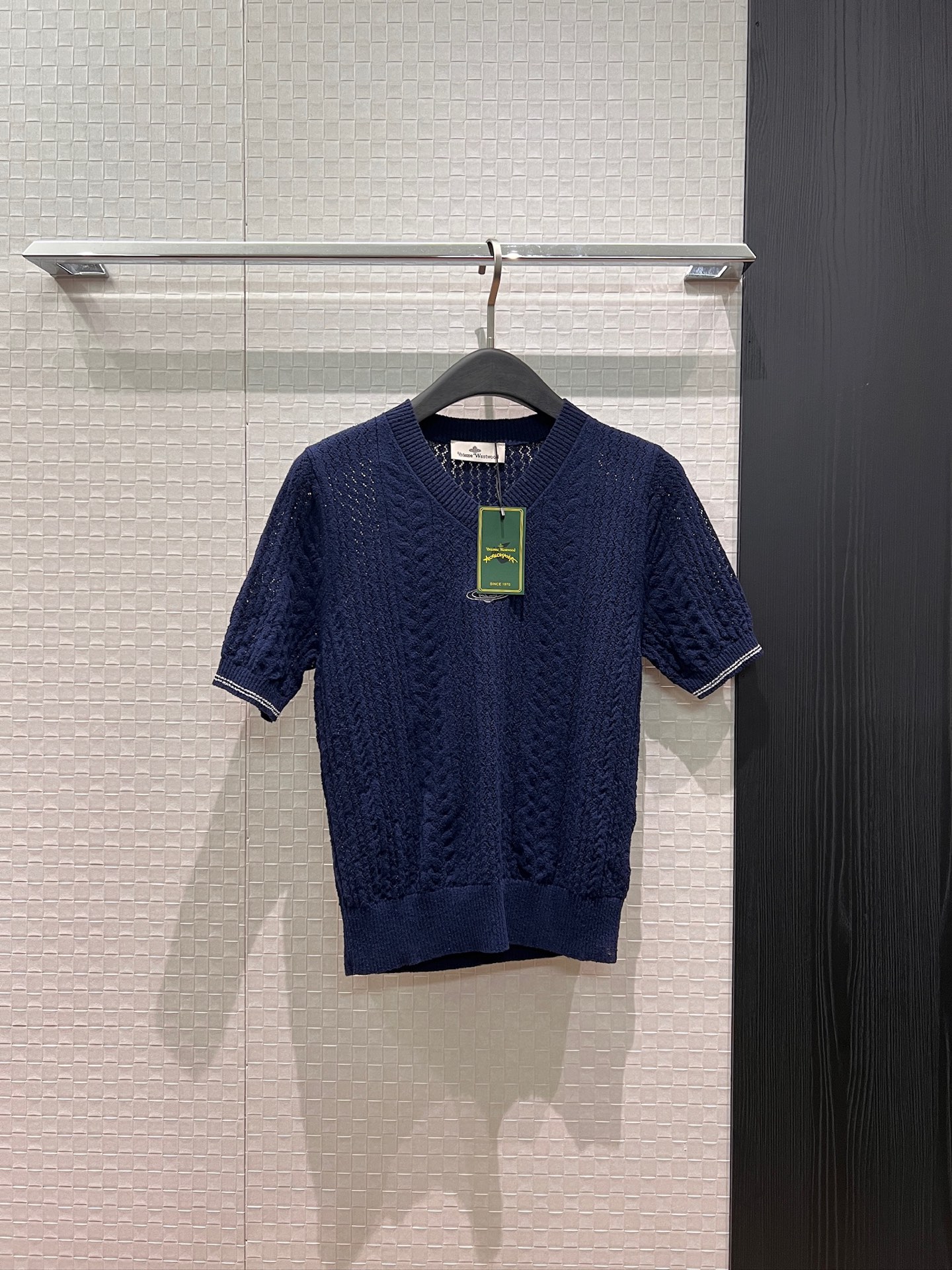 [TOP] Vivienne Westwood V-neck Knit Polo Shirt - Blue