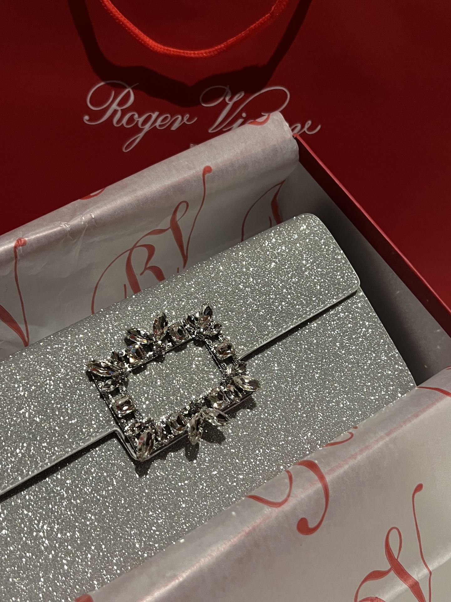 [TOP] ROGER VIVIER Diamond Bag 24-13-3 CM - Sliver - 711 Luxury