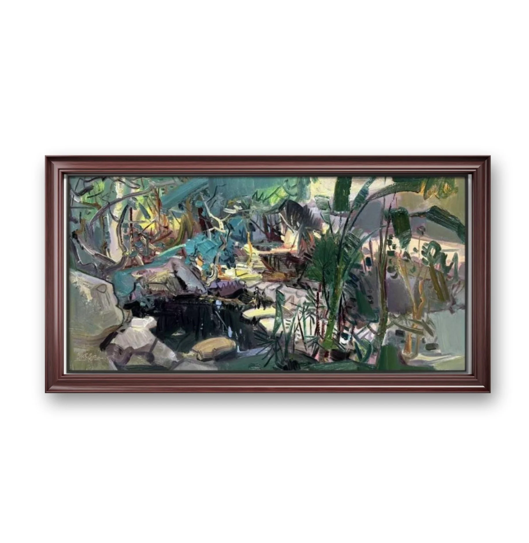 Small stream flowing water