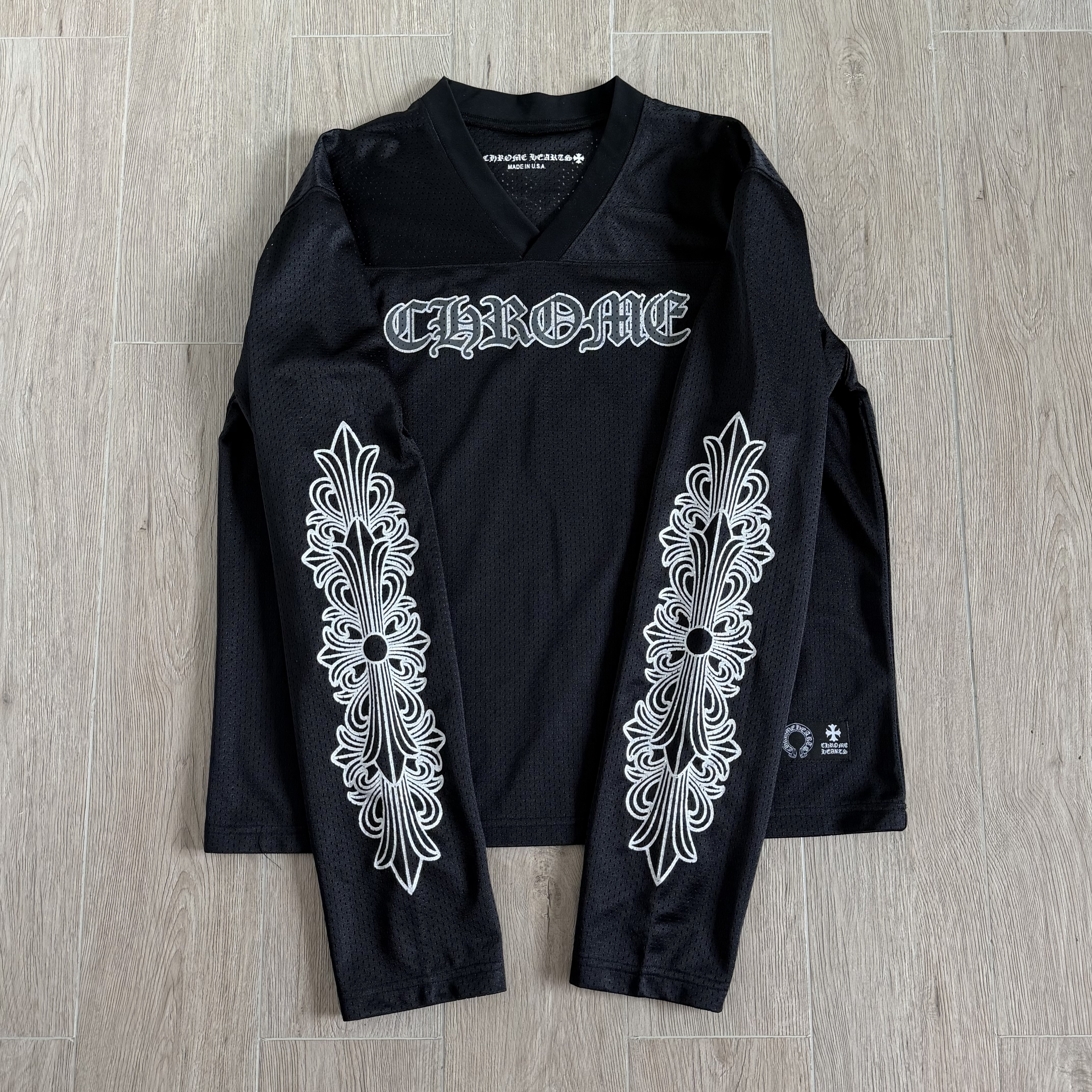 Chrome Hearts black Clothing Chrome Hearts Black Mesh Hockey Jersey Shorts Pants T-shirt Sweatshirt Vest #390493 View 2 | Nig