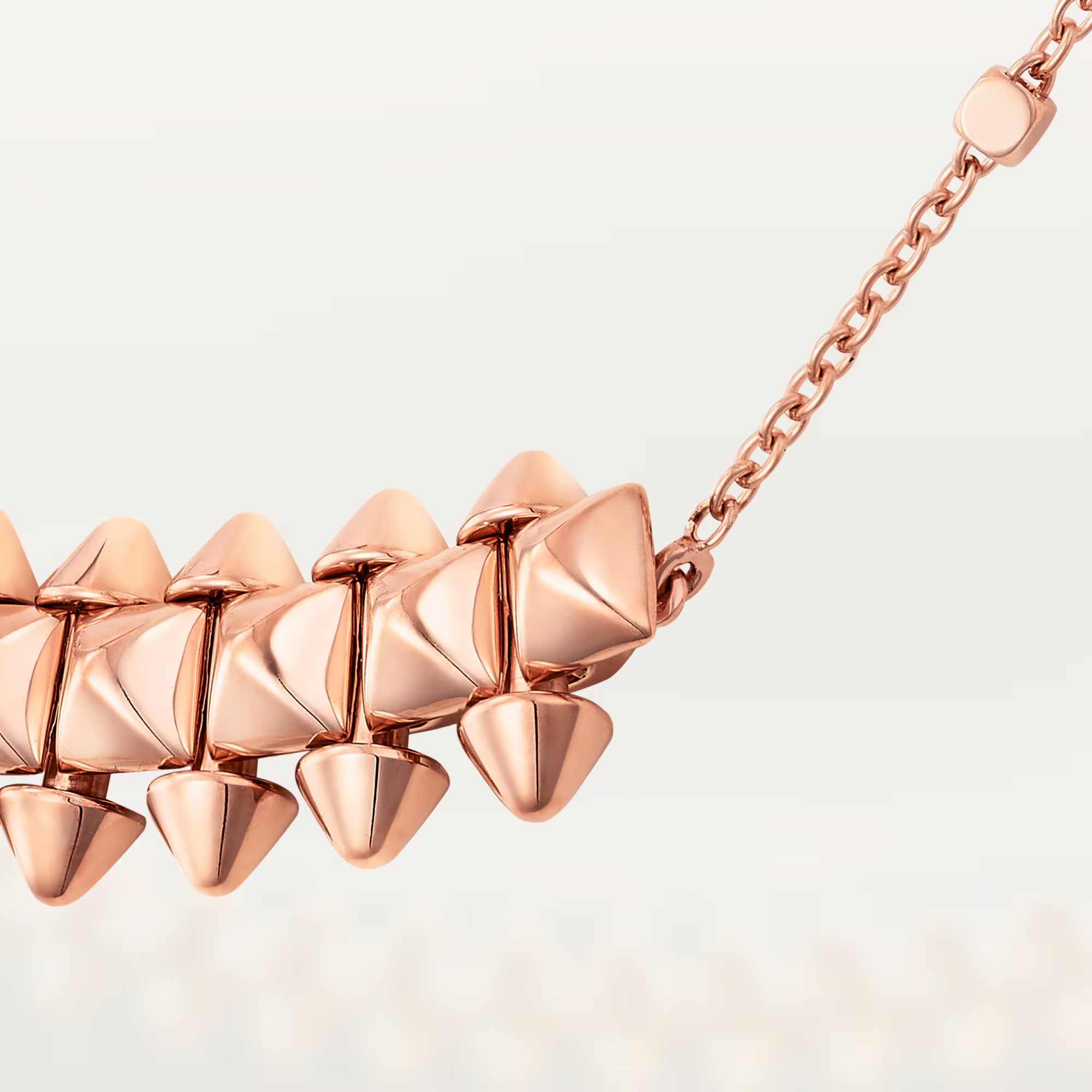Carty Bullet Necklace, Rose Gold, Geometric Mesh