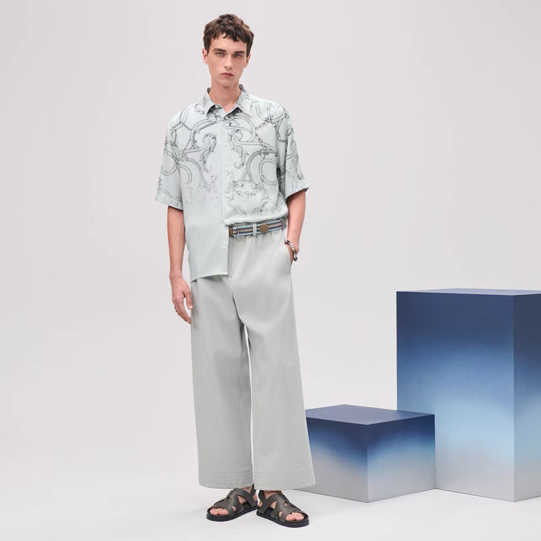 Hermes Clothing Hermes L'Instruction du Roy Patine Technology Silk Shirt | Nigo Office