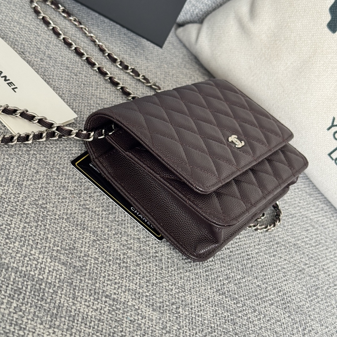[TOP] CHANEL WOC Bag Caviar Leather 19CM - Coffee&SHW - 711 Luxury