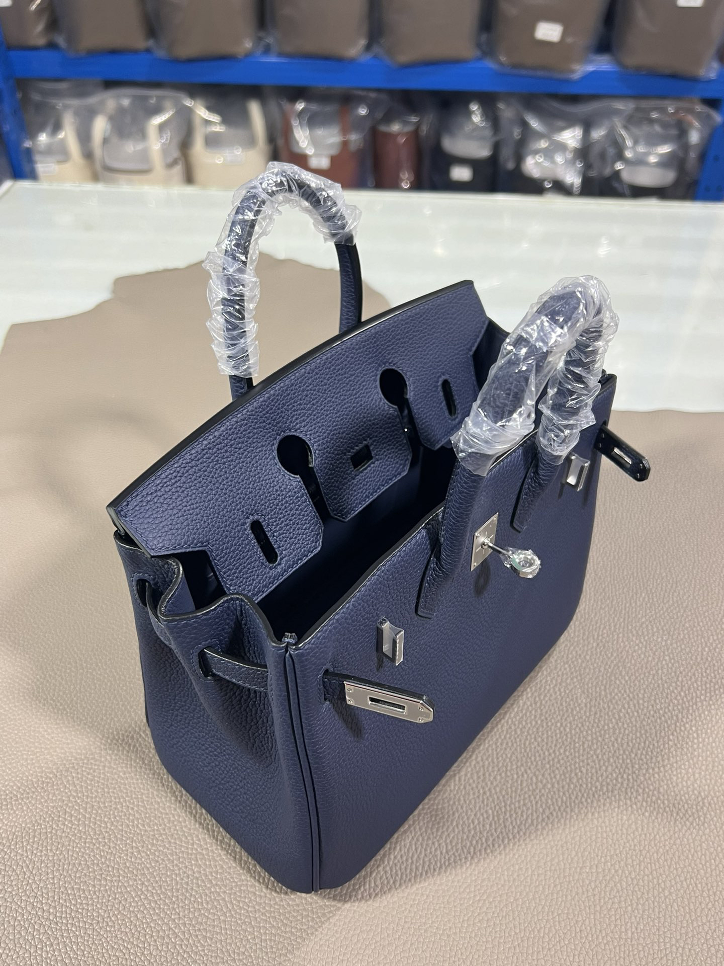 [TOP] HERMES Birkin Togo Leather 25cm - Bleu Indigo & SHW
