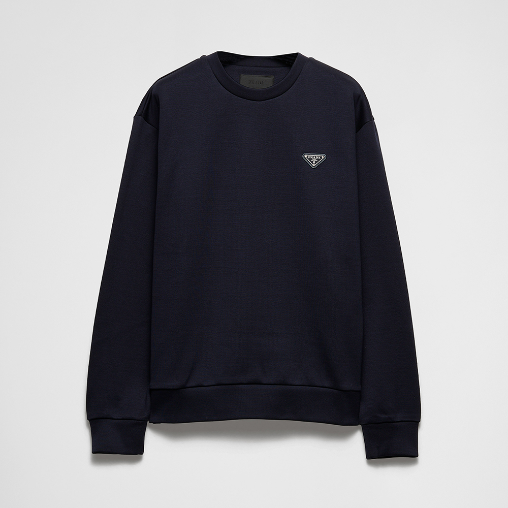 Prada navy Clothing PRADA Navy Technical Cotton Sweatshirt #395906 | Nigo Office