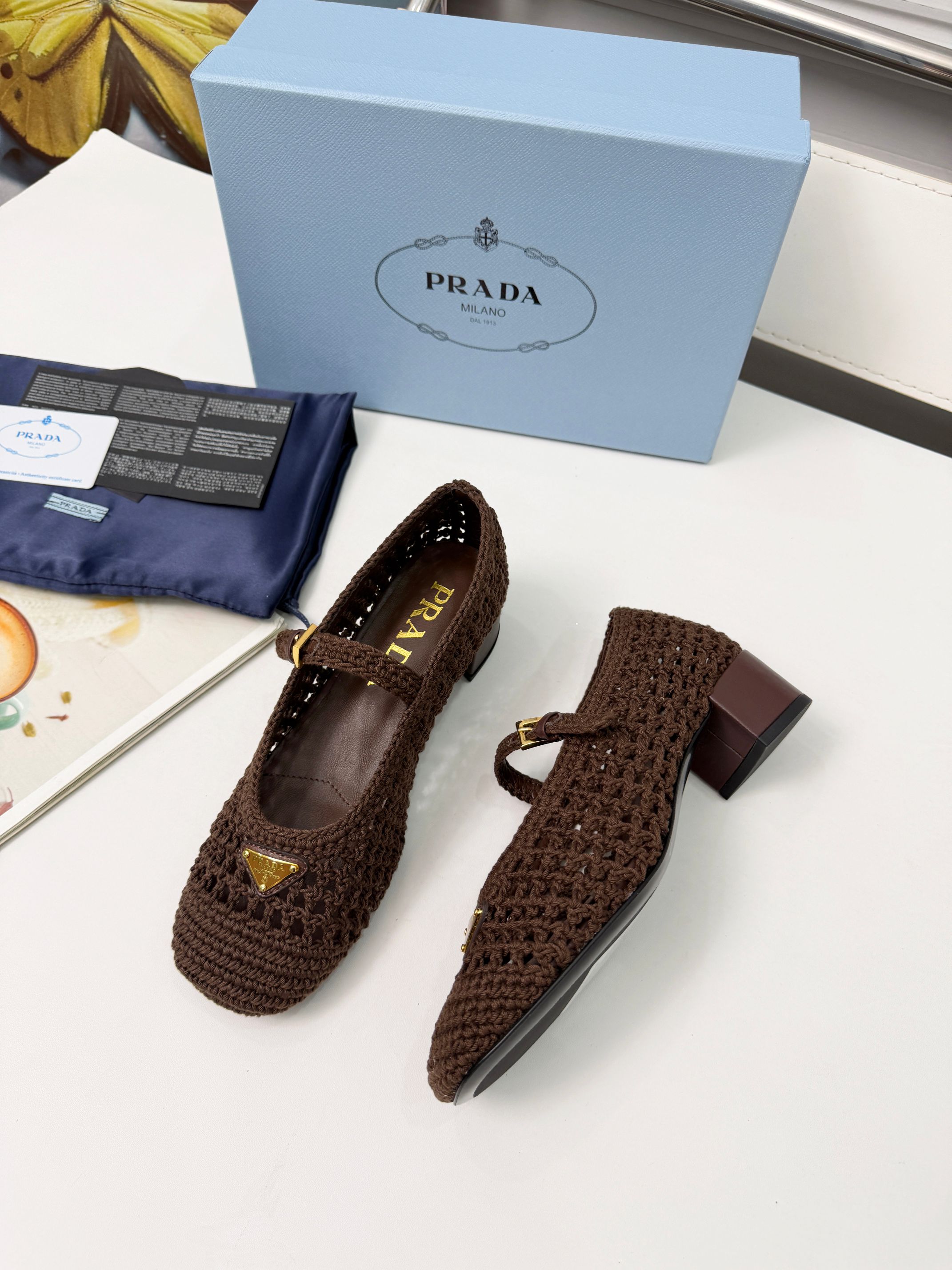 [TOP] PRADA 5cm Mid Heel Pumps - Chocolate - 711 Luxury