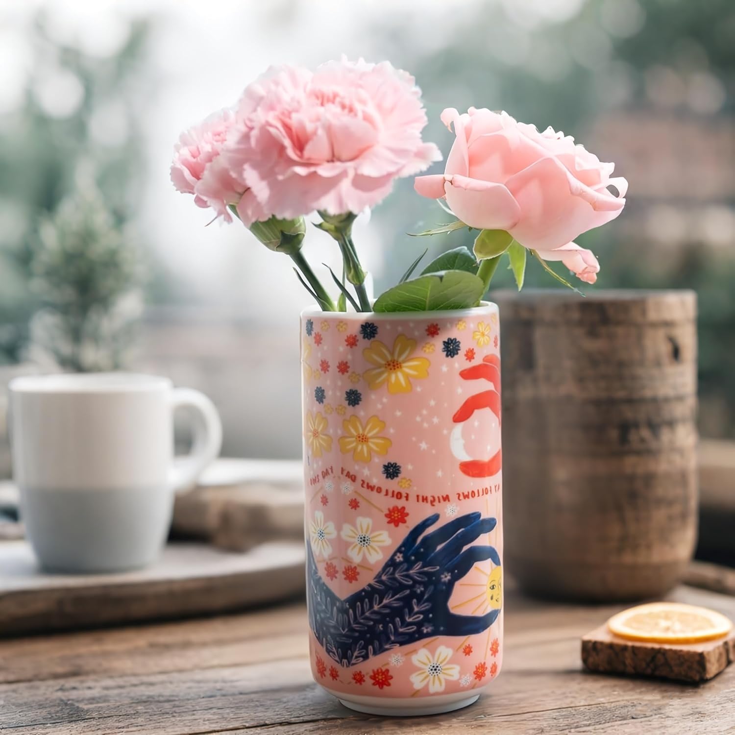 Tnstbiee Handcrafted Ceramic Duck Vase - Cute Animal Round Small Vase,Modern Trendy Flower Vase for Living Room Coffee Table Bathroom, Funky Centerpiece for Kitchen Utensils, Ideal Gift for Home Decor