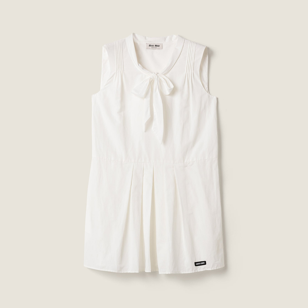 MiuMiu Slubbed Poplin Dress #386044