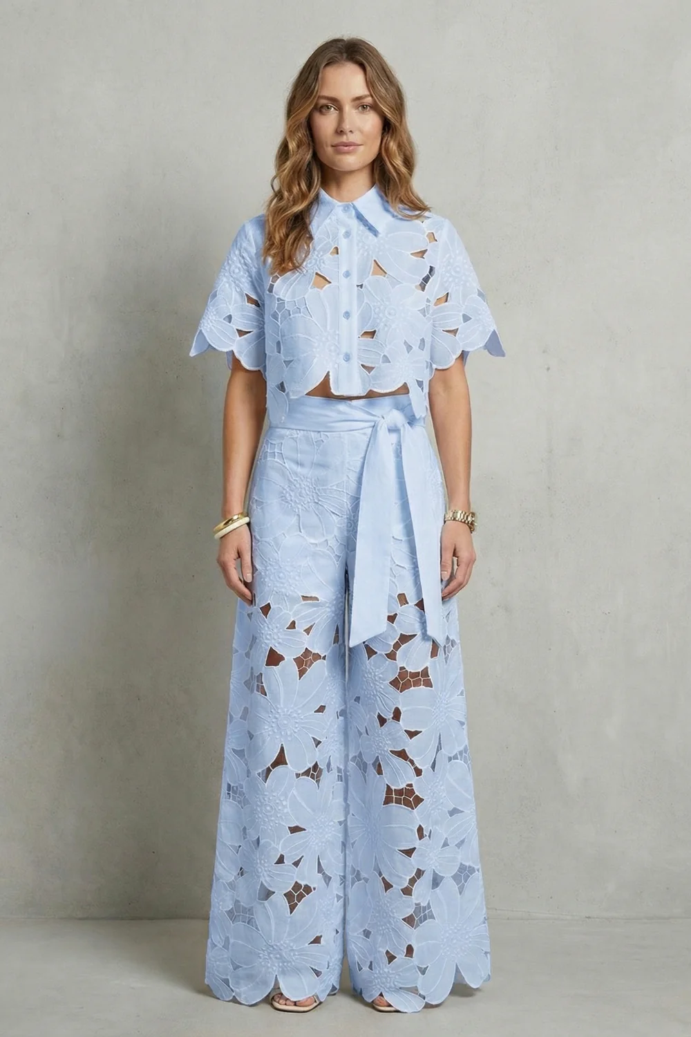 Bellarisse – Embroidered lace elegance – Top and skirt set