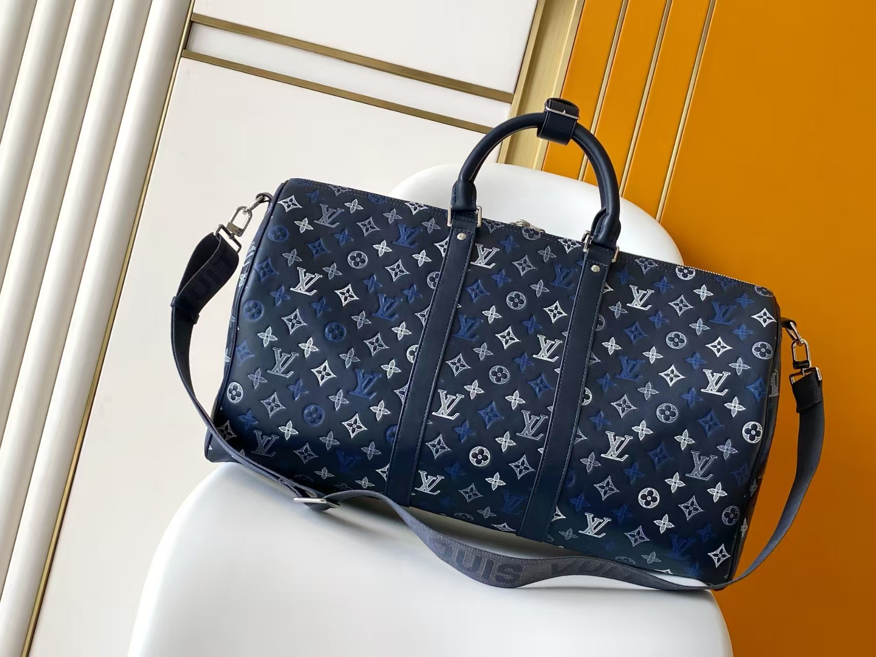[TOP] Louis Vuitton LV Keepall Bandoulière 50 Bag 50x29x23cm - Blue - 711 Luxury