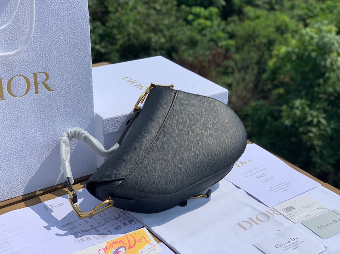 [TOP] Christian Dior Saddle Bag 25.5x20x6.5cm - Black