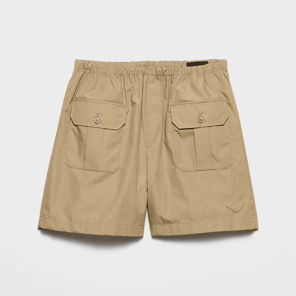 Prada khaki Accessory PRADA Khaki Cotton Poplin Bermudas View 2 | Nigo Office