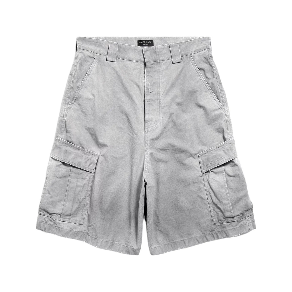 Balenciaga Zip Fly Dirty Effect Cargo Shorts #381524