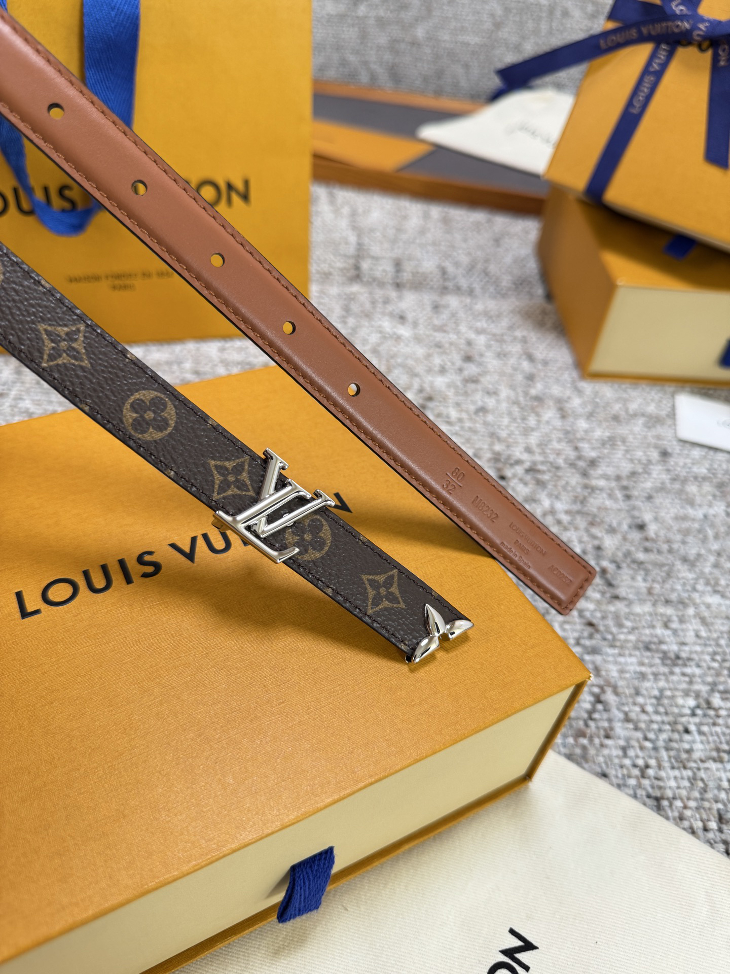 [TOP] Louis Vuitton LV Belt 2 cm - Brown - 711 Luxury