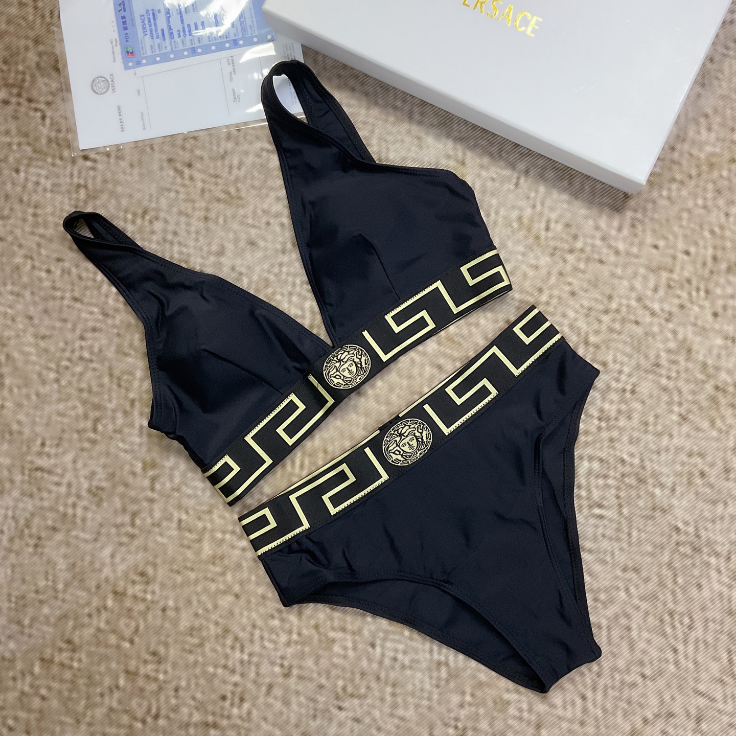 [TOP] VERSACE Two-Piece Swimsuit - Black