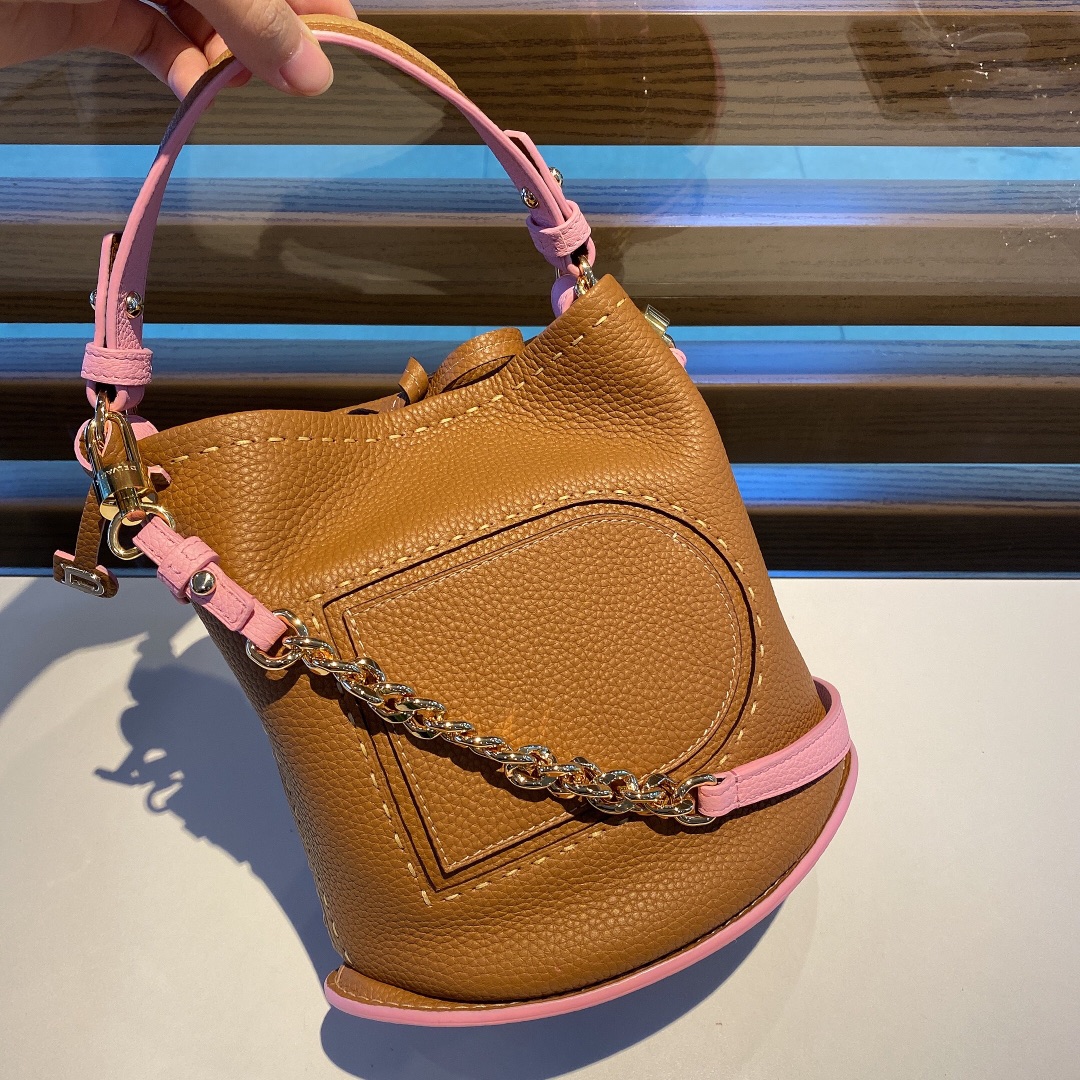 [TOP] Delvaux Bucket Bag Cowhide 20x10x20cm - Brown - 711 Luxury