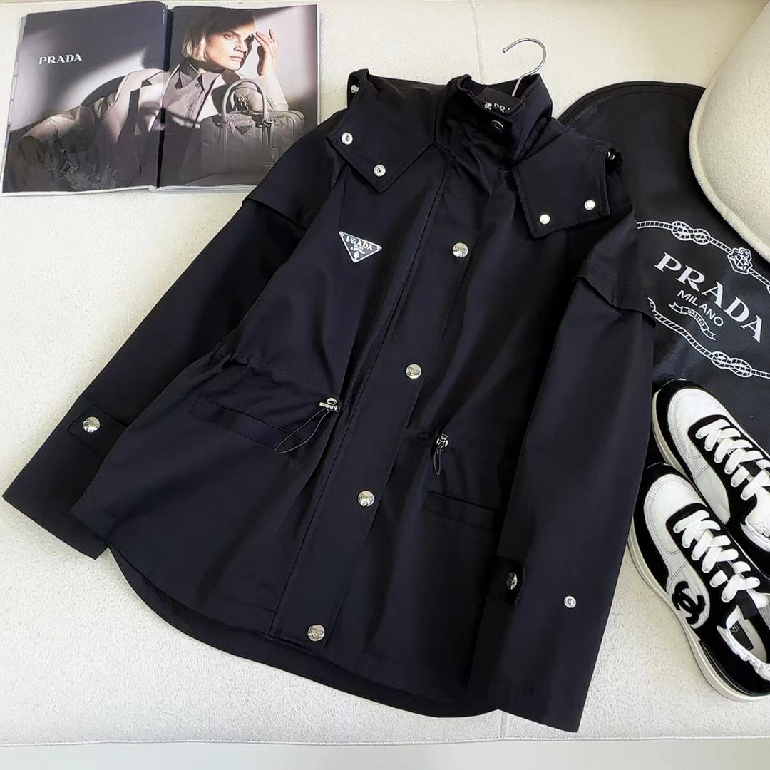 [TOP] PRADA Trench Coat - Black