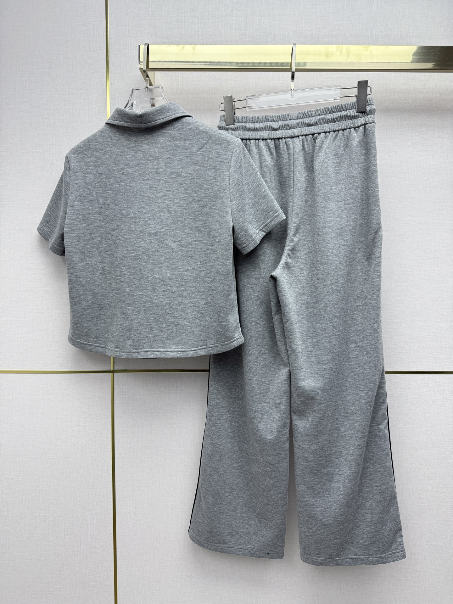 [TOP] PRADA Polo T-shirt + Pants Set - Gray