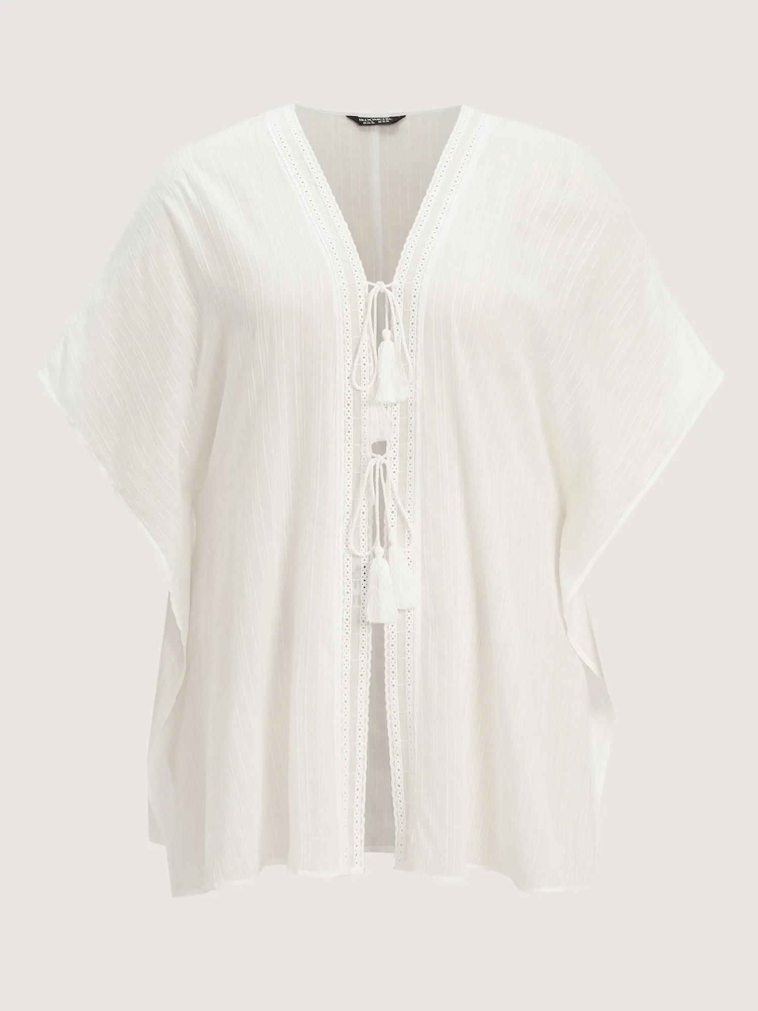 Pure Cotton Tassels Sheer Kimono