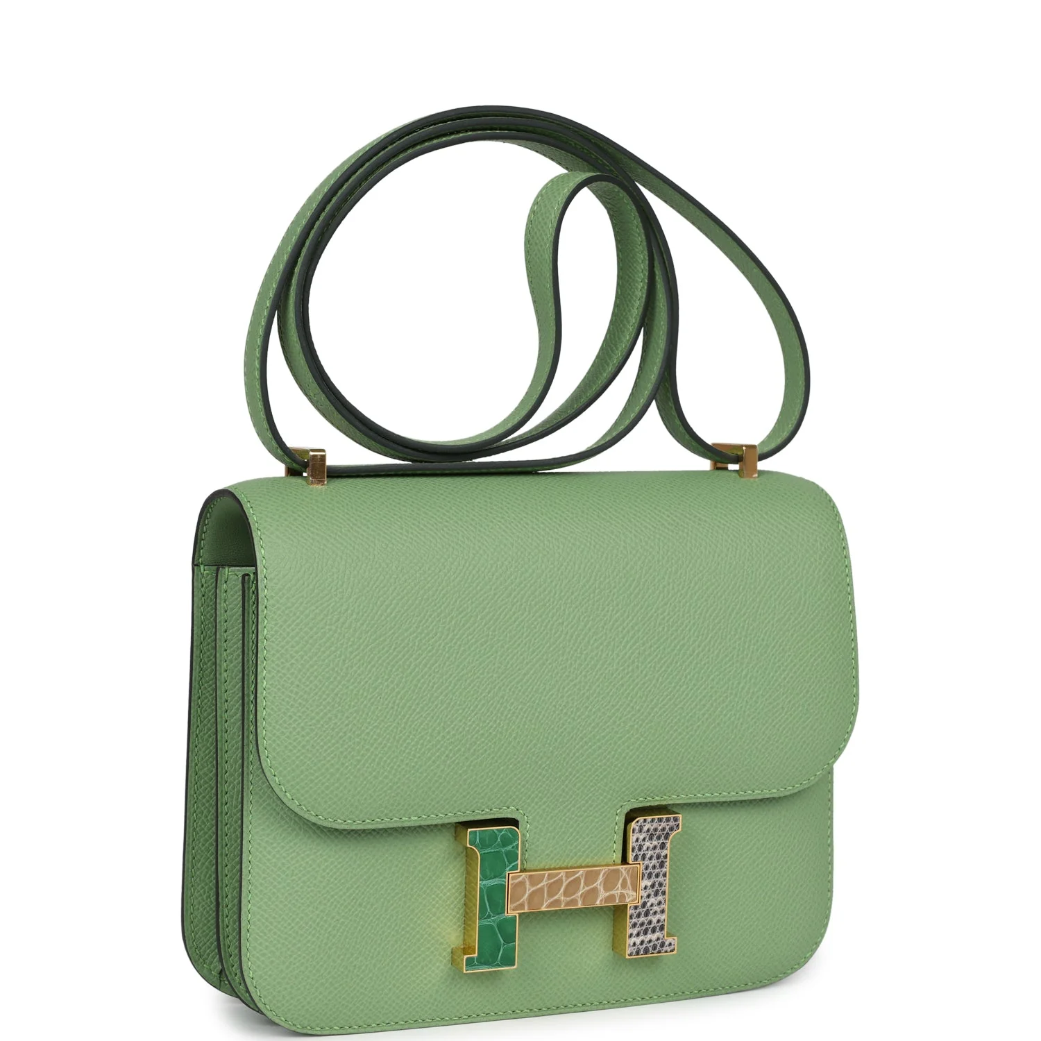 Hermes Constance Vert Criquet Epsom Marquette Hardware