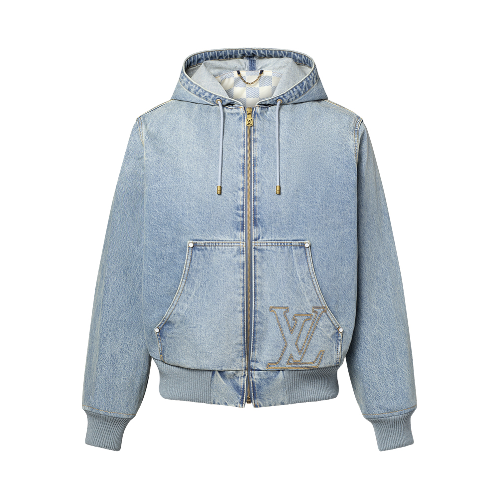 Louis Vuitton Accessory LOUIS VUITTON Hooded Workwear Denim Blouson #390635 | Nigo Office