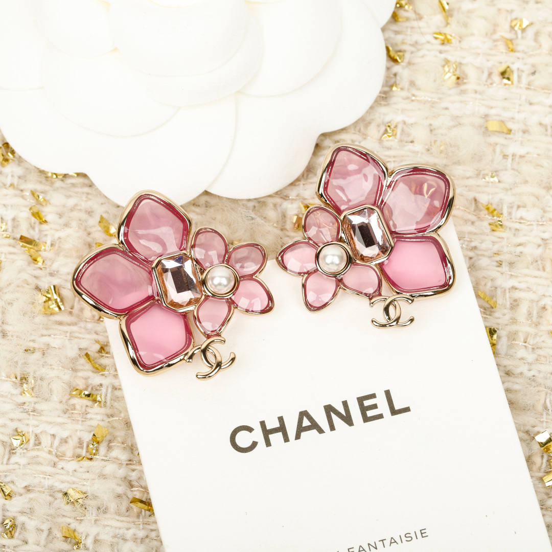 [TOP] CHANEL Earrings - Pink