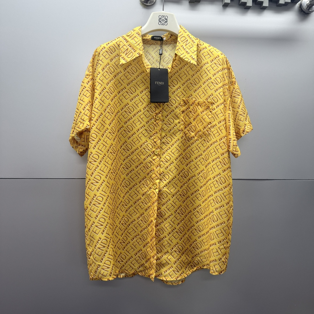 [TOP] FENDI Shirt + Shorts Suit - Yellow