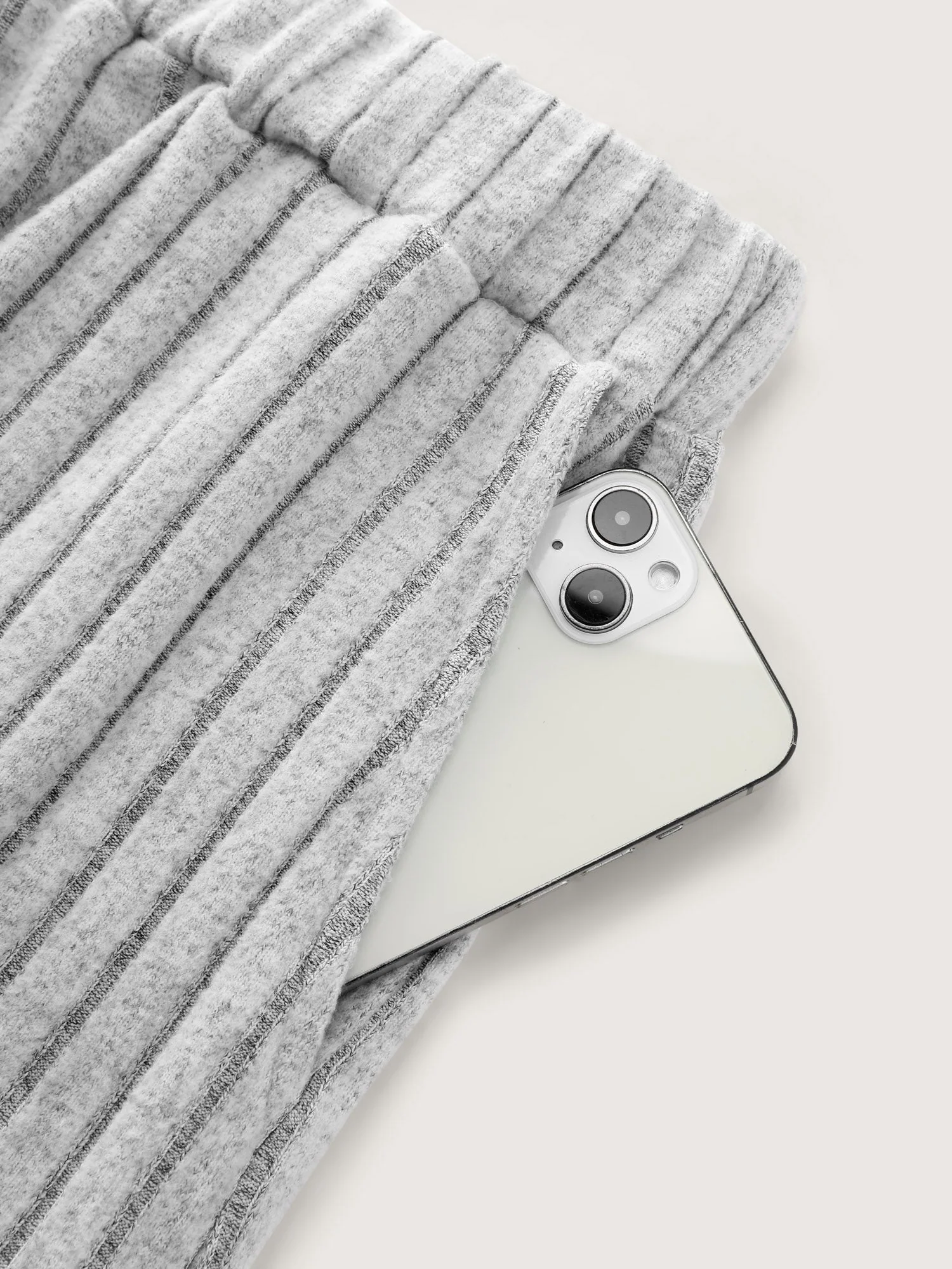 Stretchy-Fit Ribbed Texture Lounge Set