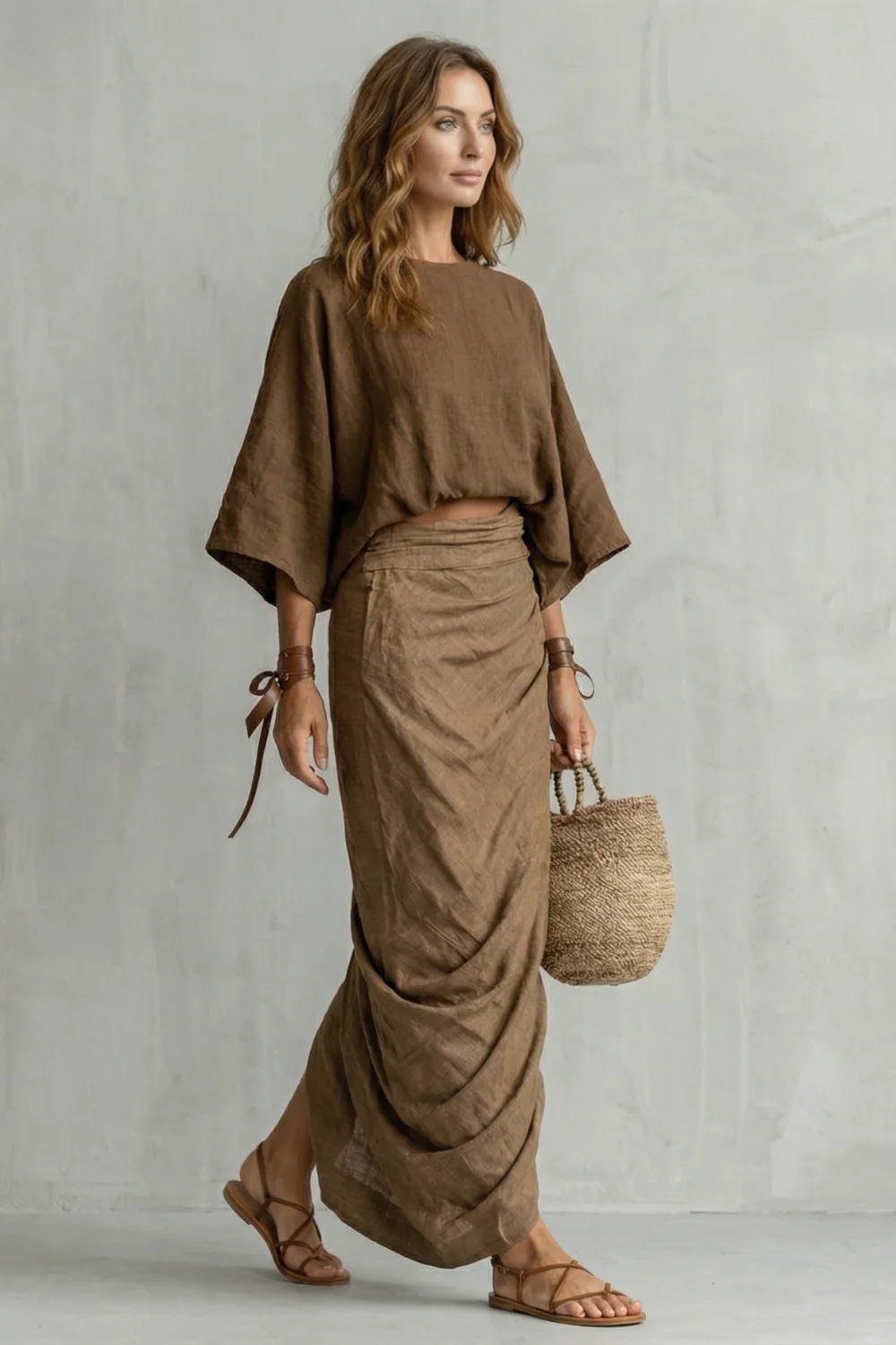 Brunelle – Relaxed draped batwing – Two piece set