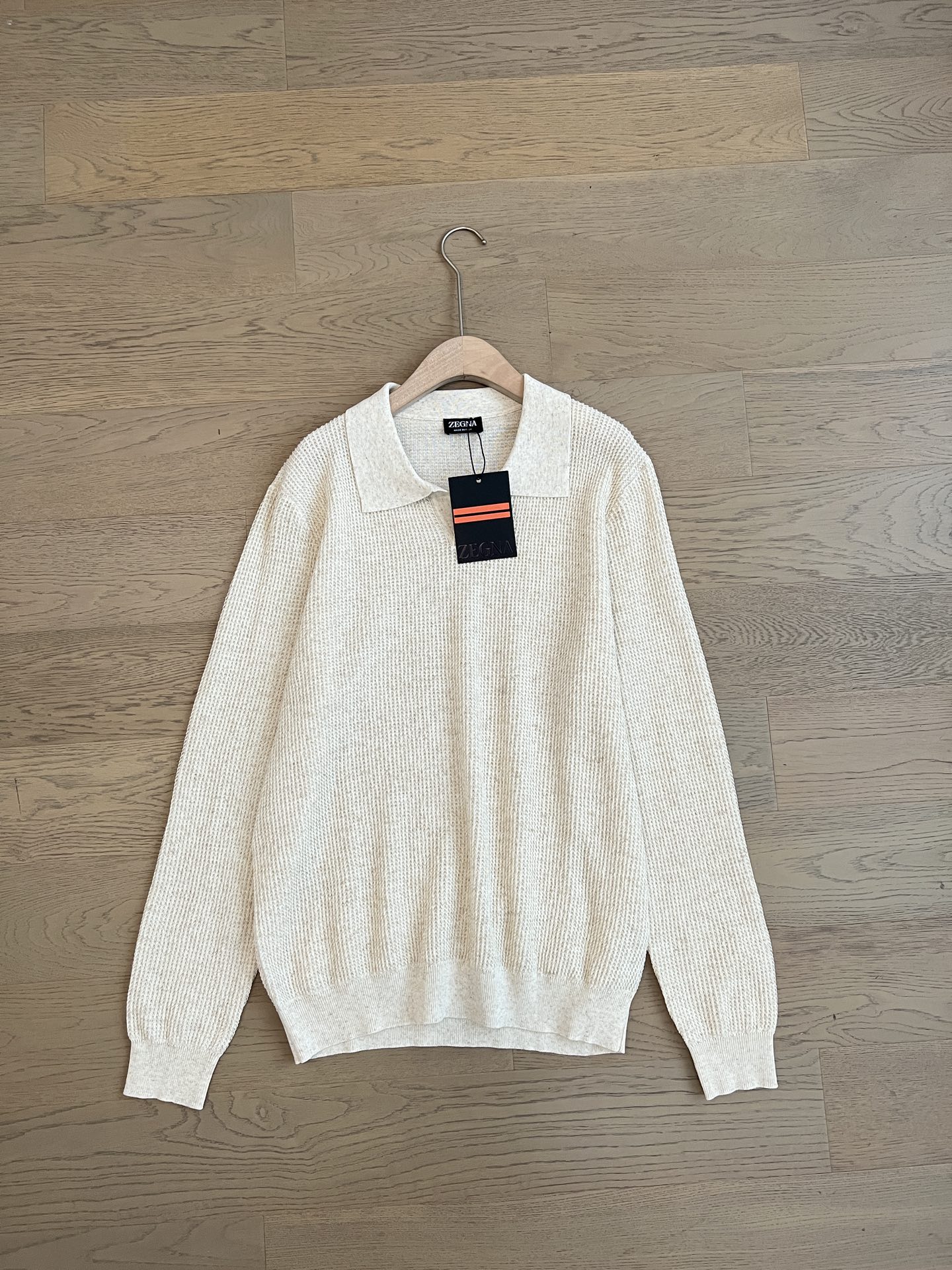 Designer Clothing Zegna Waffle Long Sleeve Polo #395738 View 2 | Nigo Office
